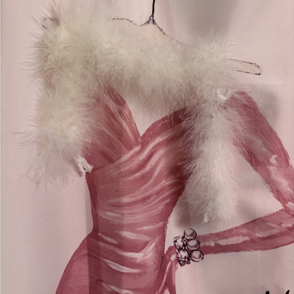 Elegant Fashion Shower Curtain - Pink and Black - Picture 4 of 9